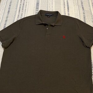 Polo by Ralph Lauren Men's Dark Brown Polo Shirt